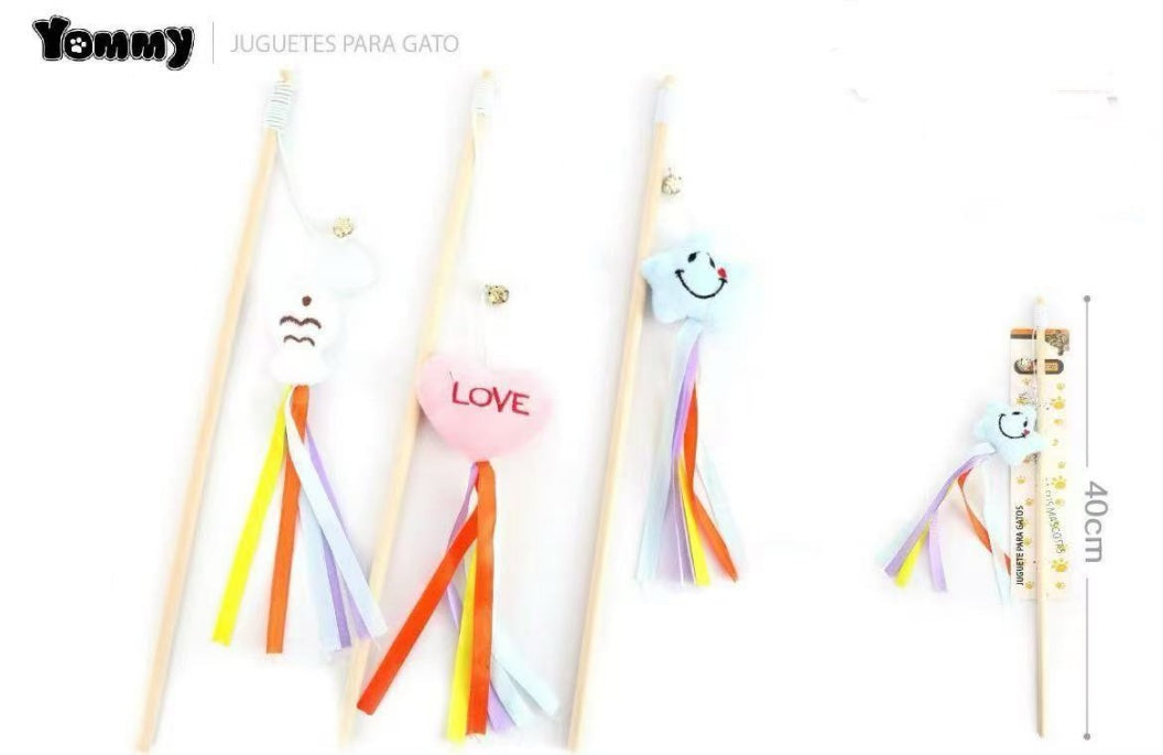 Doll Ribbon Wooden Pole Cat Teaser - 5 - CJ