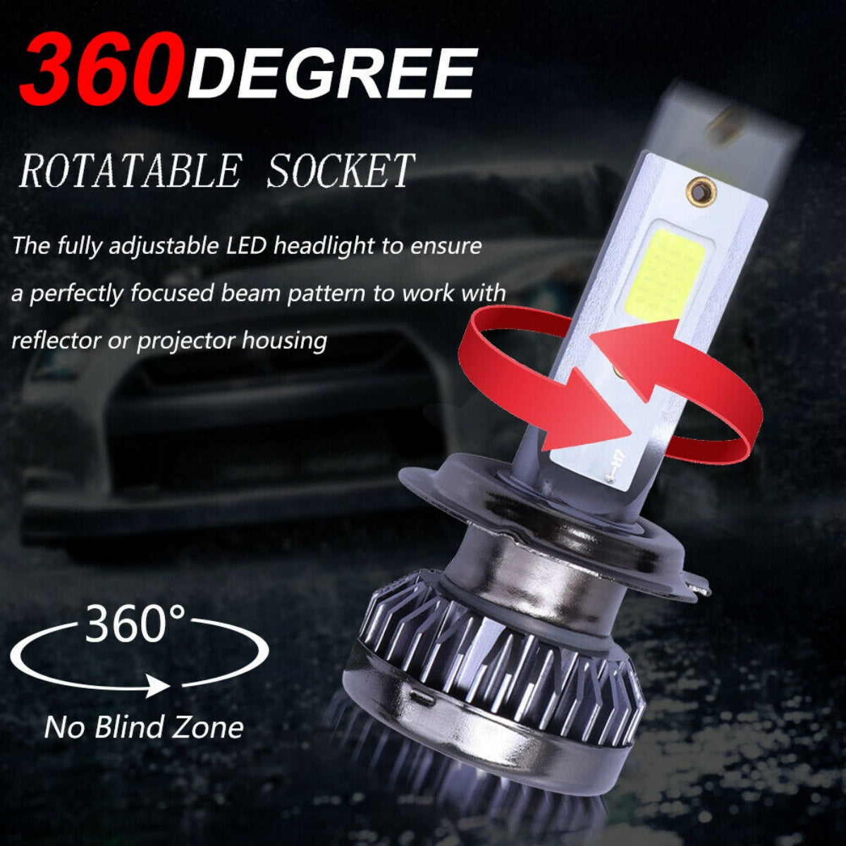 Pair H7 LED Headlight Bulb Kit High Low Beam 8000K Super Blue 26000LM Light Bulb - 5 - CJ