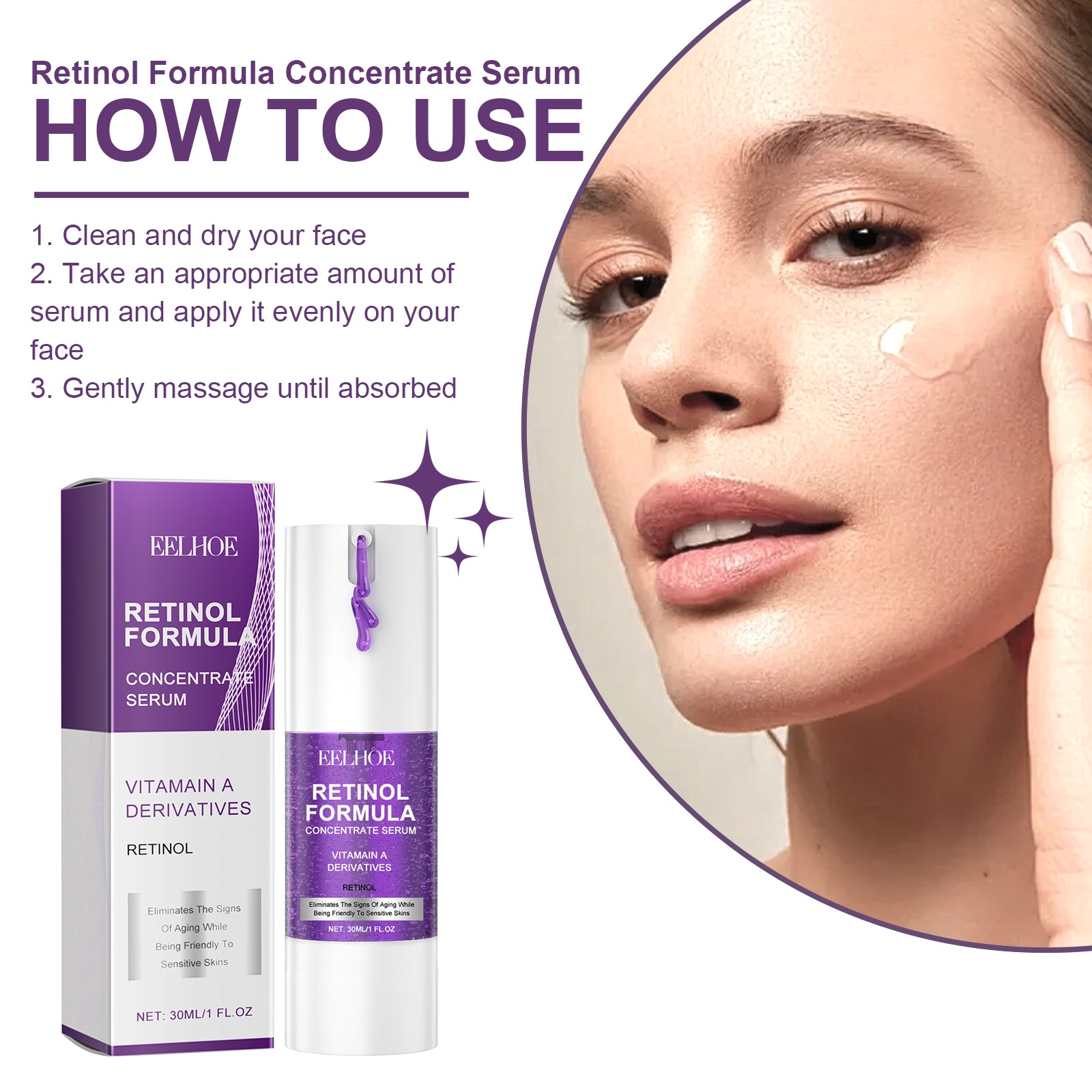 Eelhoe Retinol Face Essence Anti - Wrinkle Whitening Moisturizing Brightening Skin Care Face Essential Oil - 5 - CJ