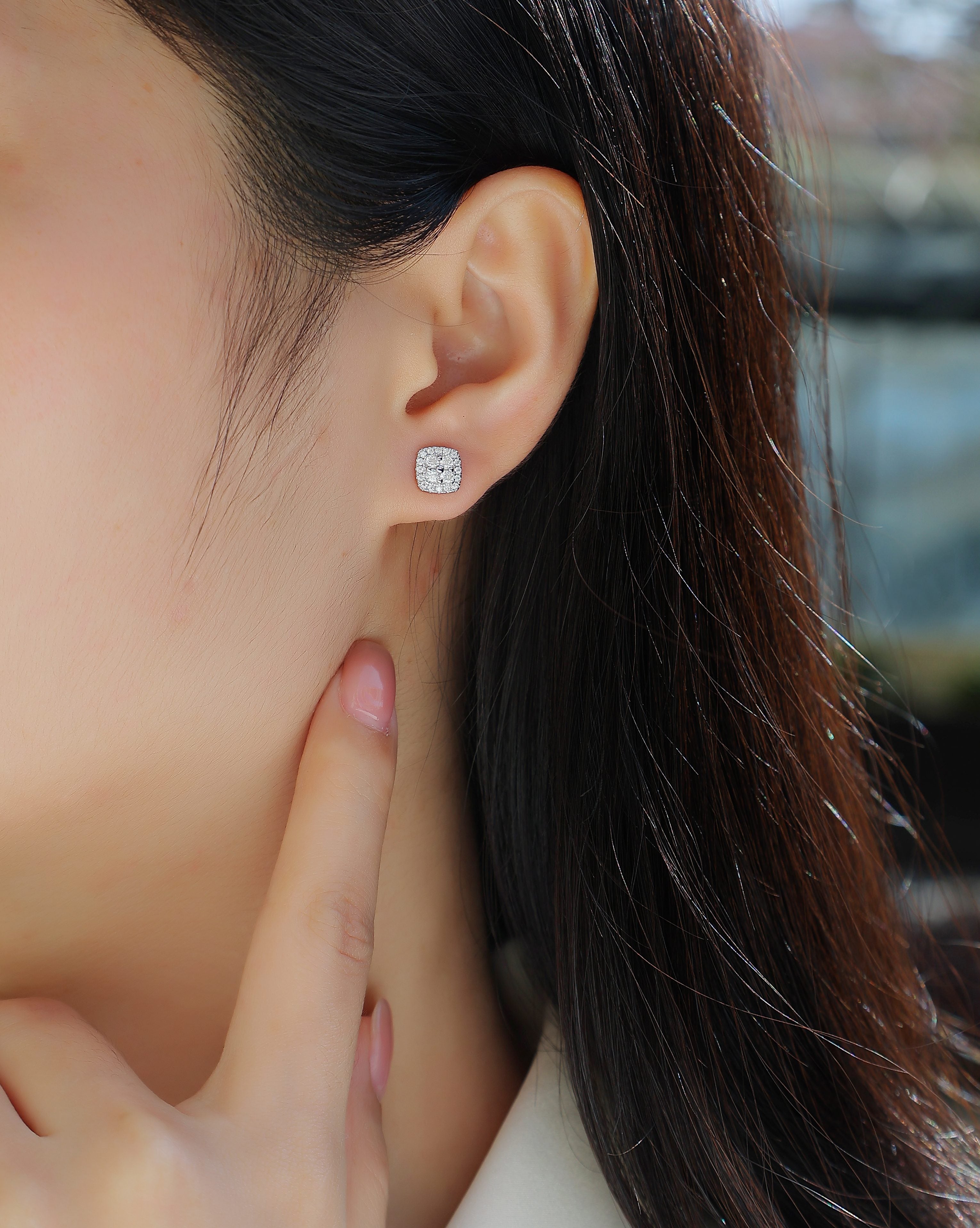 1Fog Sea - Fashionable And Luxurious Diamond Jewelry Set With Moissanite S925 Sterling Silver And Platinum - plated Stud Earrings Prohibit TikTok sales - 5 - CJ