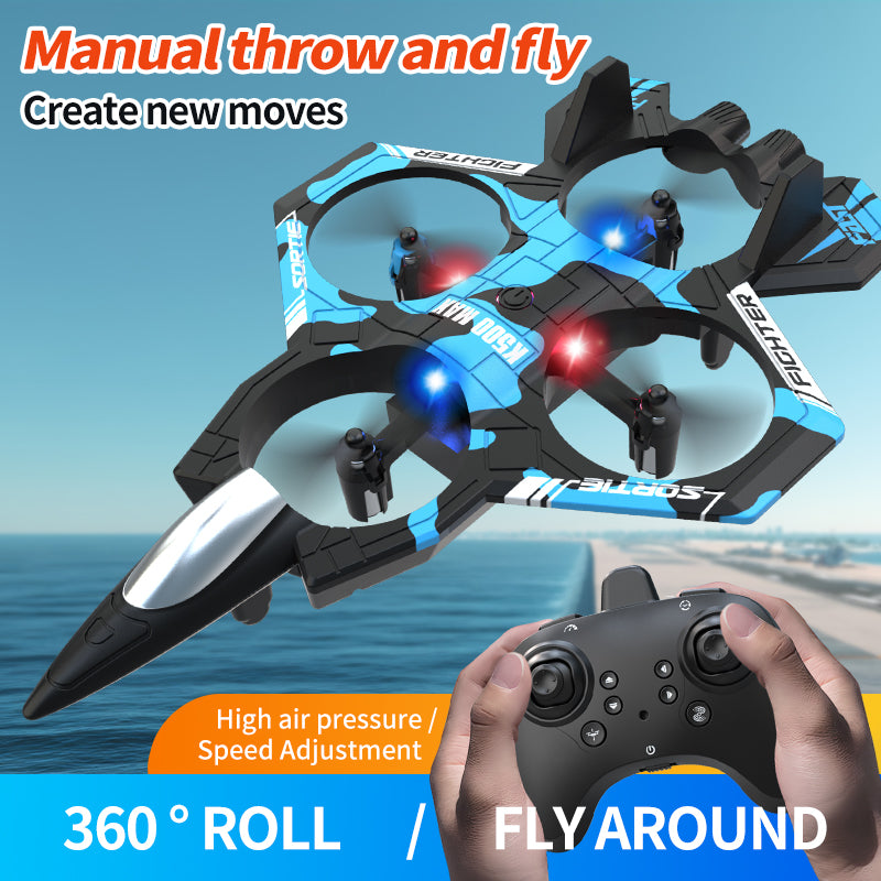 K500 Combat Drone Four - Channel Hovering Quadcopter With Altitude Hold, Flip Stunts, And Remote Control Lighting Plane - 5 - CJ