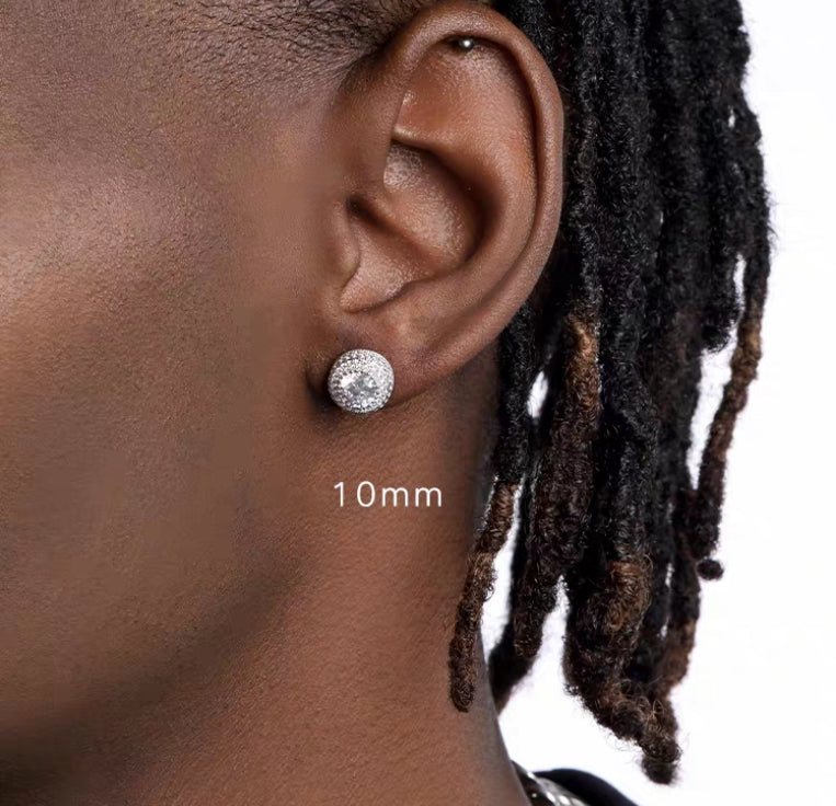 1 Pair Hip Hop Wedding Zircon Stud Earrings,Sparkling,Unisex,Daily Accessories And Women's Jewelry - 5 - CJ