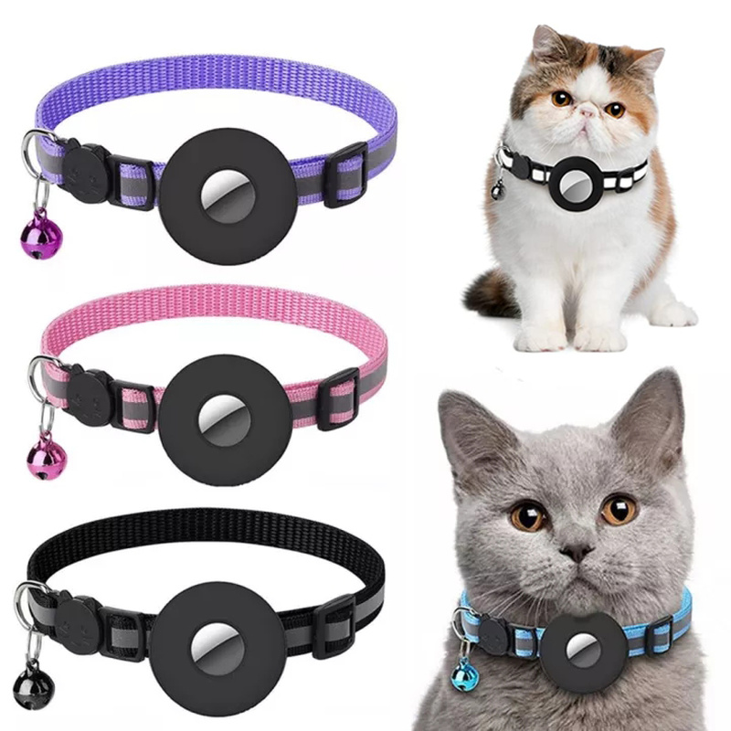 Reflective Collar Waterproof Holder Case For Airtag Air Tag Airtags Protective Cover Cat Dog Kitten Puppy Nylon Collar - 0 - CJ