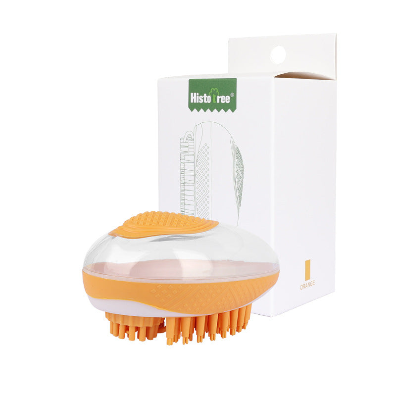 Dog Cat Bath Brush 2 - in - 1 Pet SPA Massage Comb Soft Silicone Pets Shower Hair Grooming Cmob Dog Cleaning Tool Pet Products - 0 - CJ - Orange - CJYC154874602BY