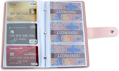 Business Card Holder Book, Business Card Book Case PU Leather Organization Binder Name ID Card Holder For Men & Women, Up To 96 Cards Capacity - 5 - CJ