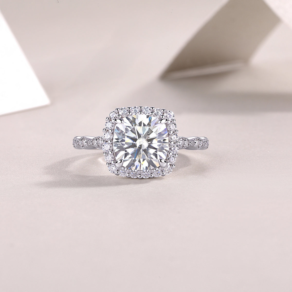 1Gorgeous Square Diamond - Set With Moissan S925 Sterling Silver And Platinum - plated Diamond Ring, Fashionable Diamond Jewelry Prohibit TikTok sales - 5 - CJ