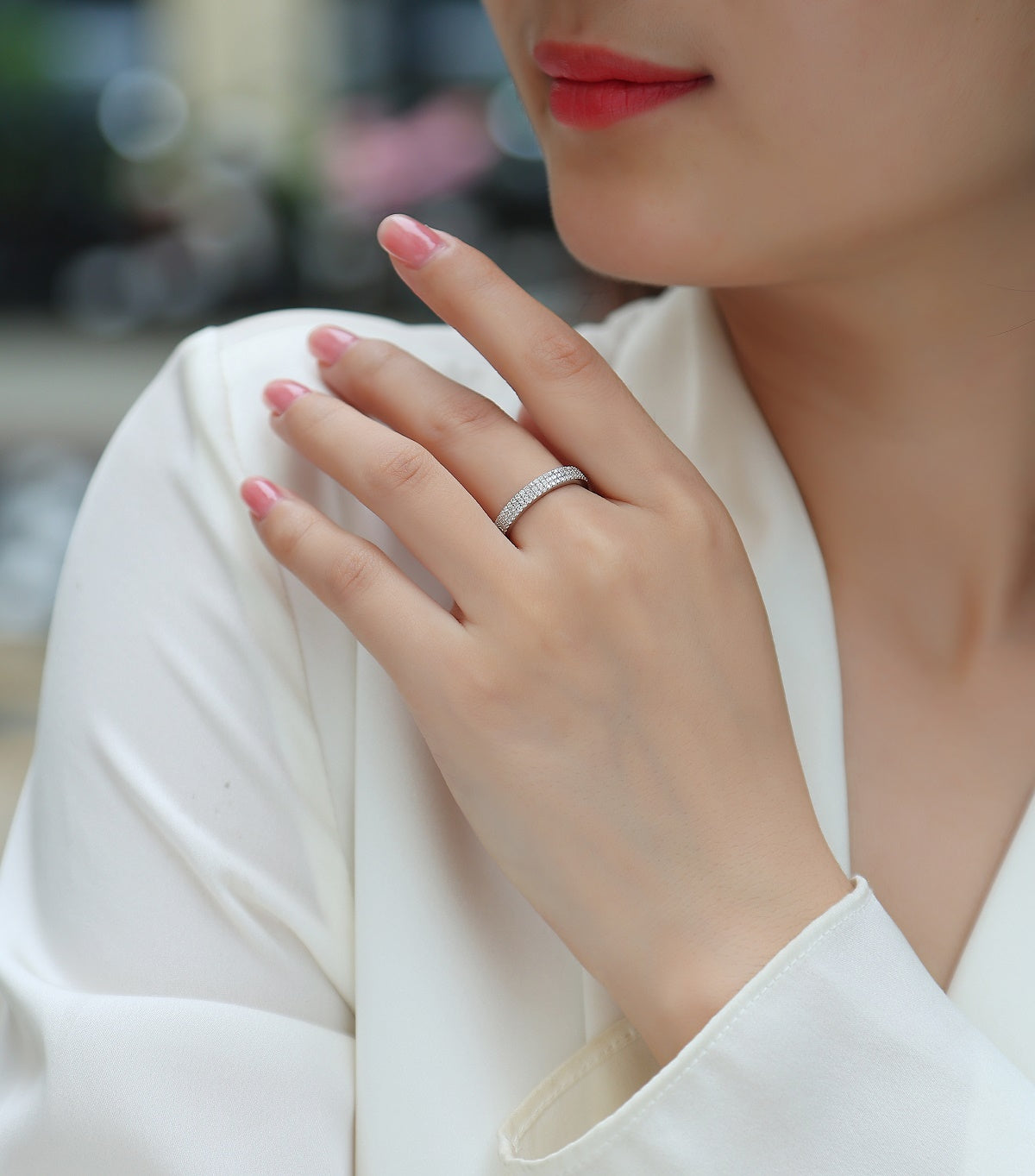 1Light Up The Moments - A Fashionable Jewelry Ring Set With Moissanite S925 Sterling Silver And Platinum - plated Diamond Prohibit TikTok sales - 5 - CJ
