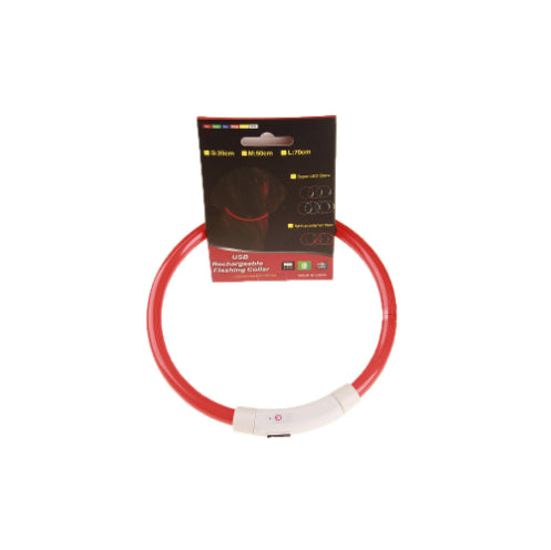 Pet Flashing Collar USB Rechargeable Glowing Necklace Safety Collar Light Up Collars For Night Walking Electric Dog Collar Neon - 0 - CJ - Red - Optical fiber 70cm - CJGX134969609IR