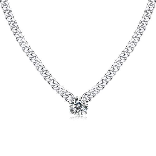 1Cuban Necklace Luxury Fashion Diamond Pendant Necklace Set With Mosan Diamond Silver Ornaments Prohibit TikTok sales - 5 - CJ