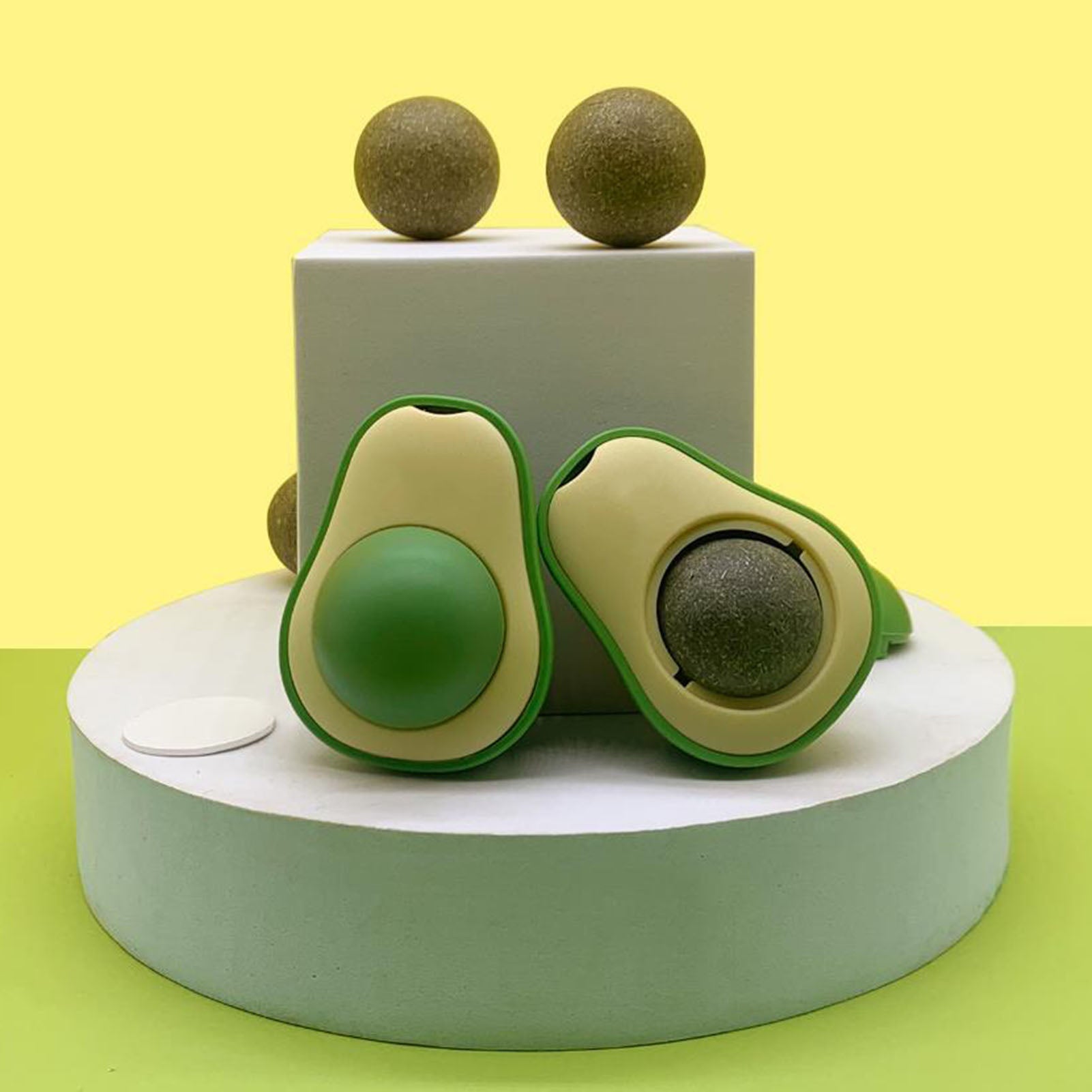 Cute Avocado Catnip Toys Cat Teeth Cleaning Toy Cat Supplies Catnip Mini Cat Treat Toys Interactive Pet Toys Pet Products Pet Avocado Ball Cute Funny Mint Cleaning Teeth Toy For Cat Supplies - 5 - CJ