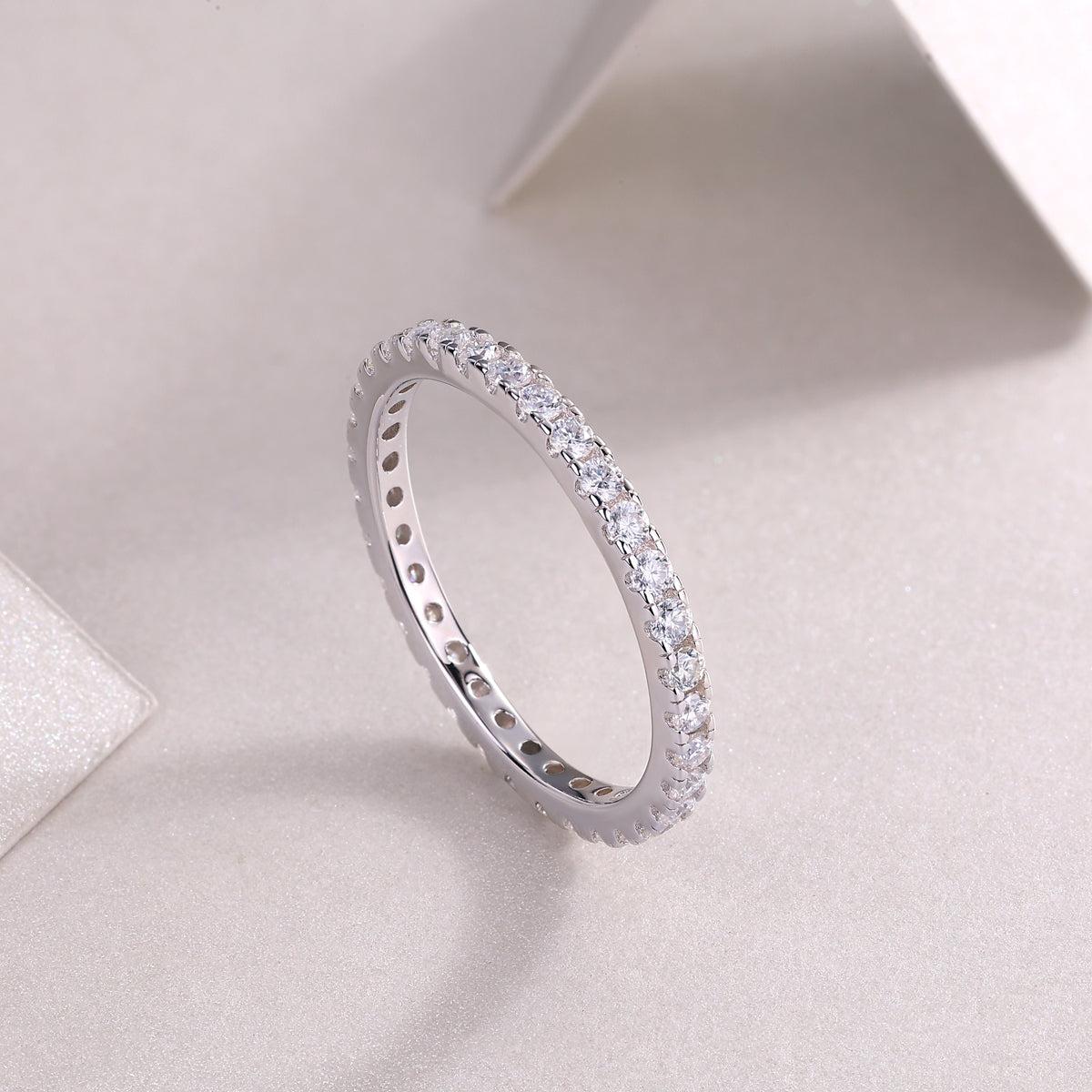 1Luxury Fashion Row Diamond Ring Moissanite Silver Ring Prohibit TikTok sales - 5 - CJ