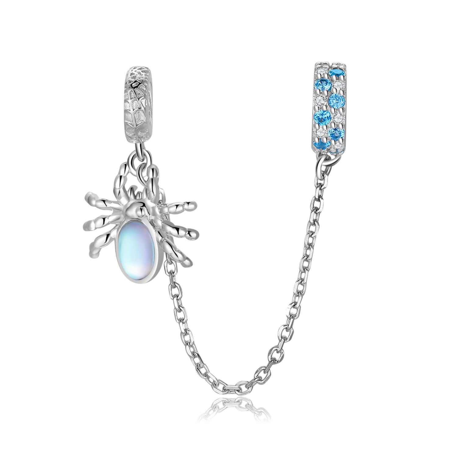 Spider Safety Chain Halloween Series S925 Sterling Silver Blue Zircon Bracelet Diy Accessories - 4 - https://x.com/titan_prim62775J
