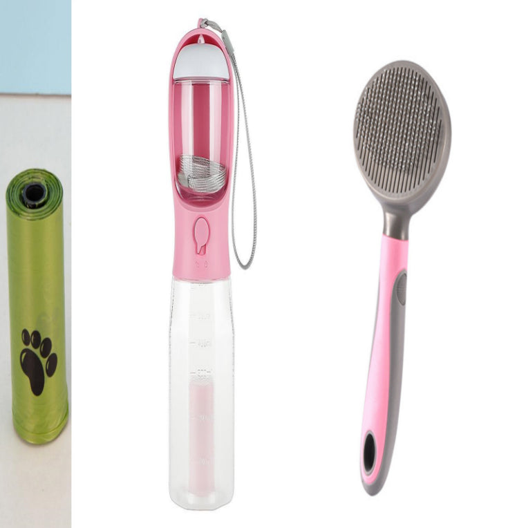 Portable Cat Dog Water Bottle Food Feeder Drinker Poop Dispenser 3 In 1 Leak - proof Multifunctional Dog Water Bottle Pet Products - 0 - CJ