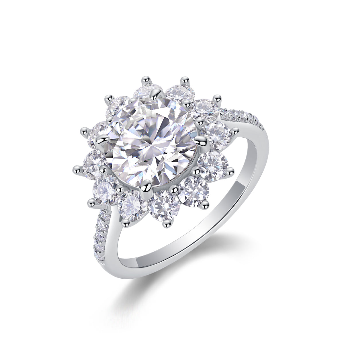 1Sunflower - A Fashionable Diamond Jewelry Piece Set With 3 - carat Moissanite S925 Sterling Silver And Platinum Diamond Ring Prohibit TikTok sales - 5 - CJ