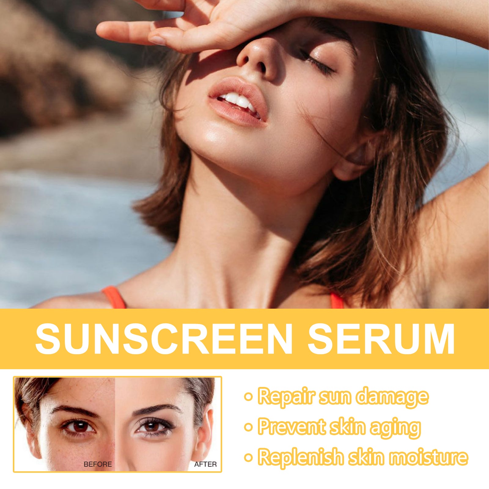 EELHOE Sunscreen Serum, Outdoor Protection Brightening Skin Hydrating Non - Greasy Moisturizing Skin Protection Serum - 5 - CJ