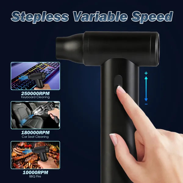 Compressed Air Duster Brushless Motor 250000RPM Stepless Variable Speed 10000mAh Battery Cordless Dust Blower Vacuum Cleaner Portable Jet Dry Blower For PC Keyboard Car Home - 5 - CJ
