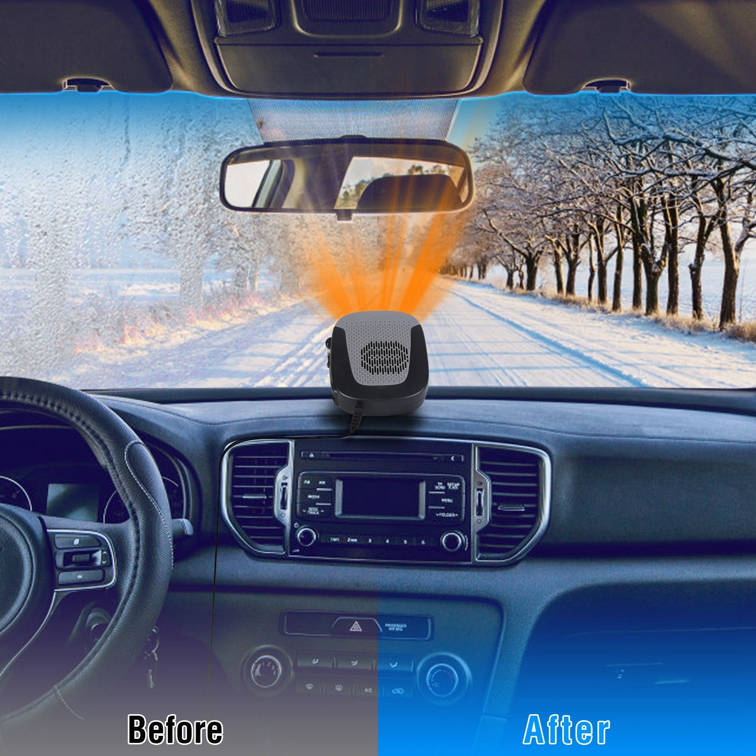 12V 150W Portable Car Auto Heater Heating Fan 2 In 1 Defroster Demister Windshield Heater Automotive Cooling Fan - 5.0 - cjdropshipping