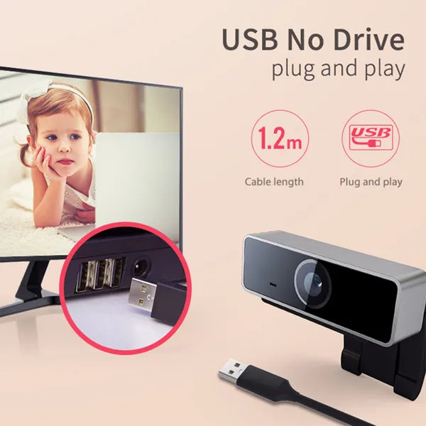 FHD 1080P Webcam USB PC Computer Webcam Auto Focus With Microphone 60 - Degree Widescreen Desktop Laptop Webcam Live Streaming Webcam - 5 - CJ