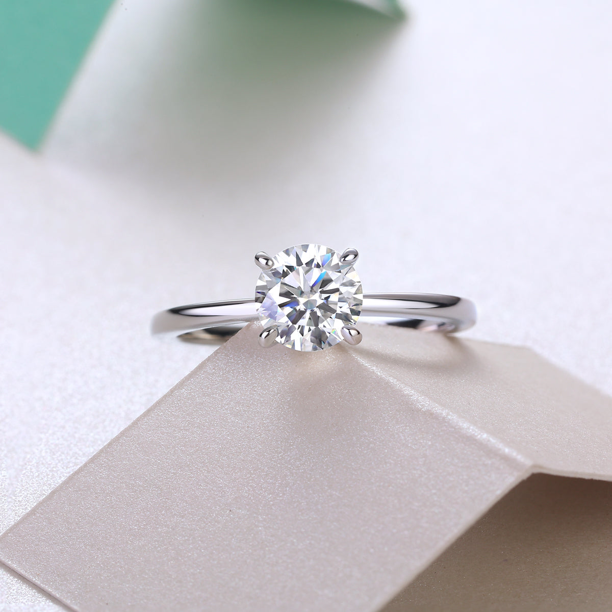 1Classic 4 Prong Diamond Ring Luxury Fashion Set Moissanite Silver Ring Prohibit TikTok sales - 5 - CJ