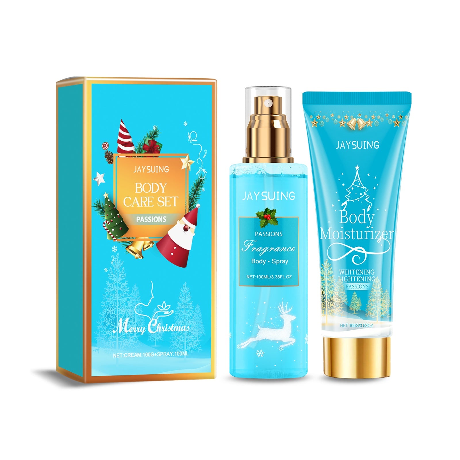 Christmas Perfumed Body Care Set, Deodorant Spray Body Lotion For Lasting Holiday Party Scent - 5 - CJ