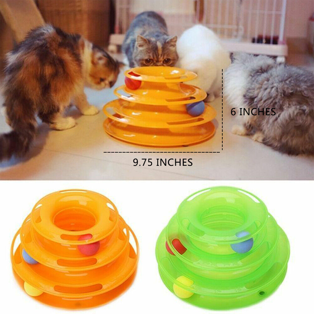 Pet Cat Crazy Ball Disk Interactive Toys Amusement Plate Trilaminar Funny Toy - 5 - CJ