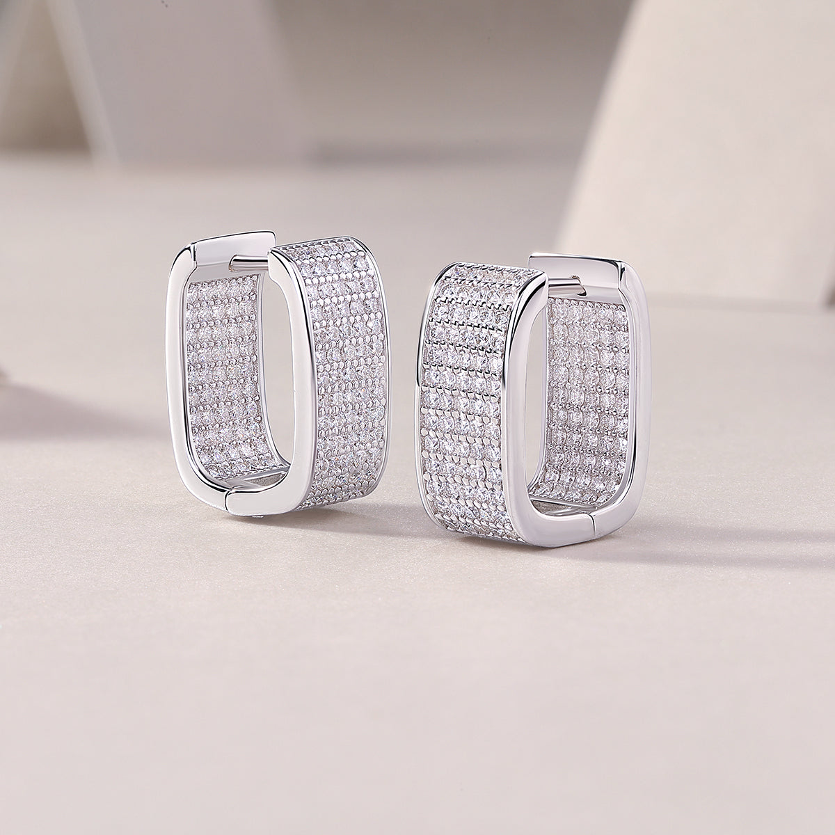 1Star Light Luxury Fashion Diamond Earrings Stud Set With Mosan Diamond Silver Jewelry Prohibit TikTok sales - 5 - CJ