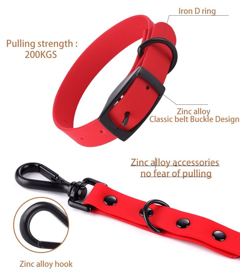 Pet Silicone Collar And Leash Set Comes With A Suitable For Small And Large Dogs, Waterproof And Easy To Clean - 5 - CJ