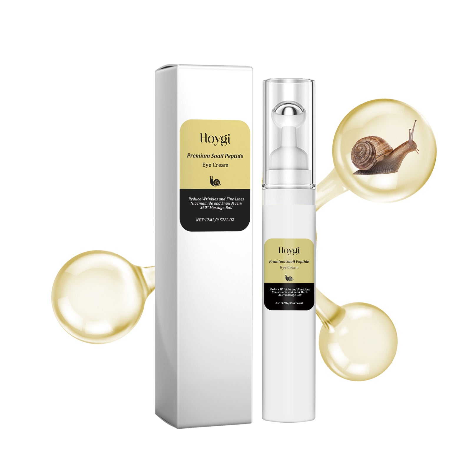 Hoygi Snail Peptide Eye Cream Firms And Fades Puffiness And Fine Lines Eye Roller Massage Eye Cream - 5 - CJ