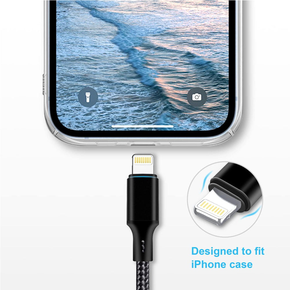 150cm 180cm USB Charging Cable A Pple MFi Certified, Nylon Braided Jacket,Black Premium Series - 5 - CJ