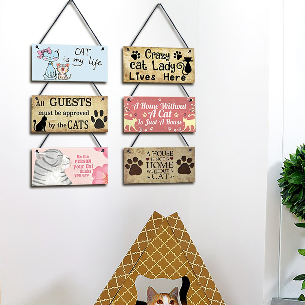 Wooden Cat Pendant For Pets Vintage Style - 0 - CJ