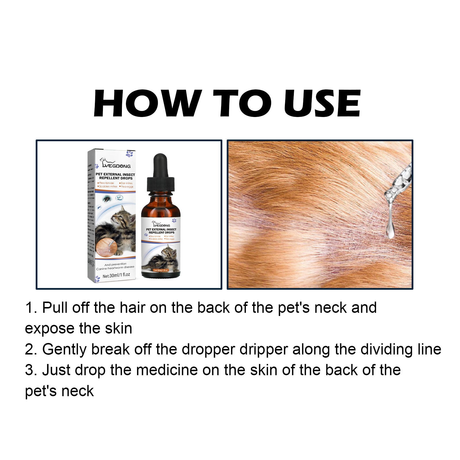 Dog Cat Drops Spray Cleaning Remove Lice Tick Flea - 0 - CJ