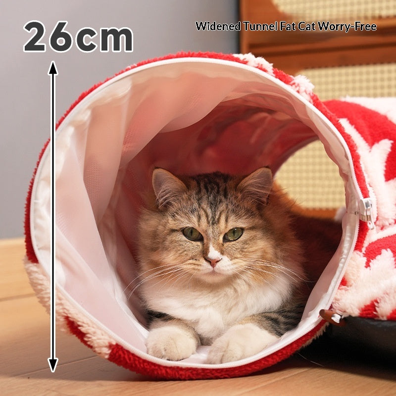 Christmas Tree Cat Tunnel Cat Bed Flannel Pet Nest - 0 - CJ