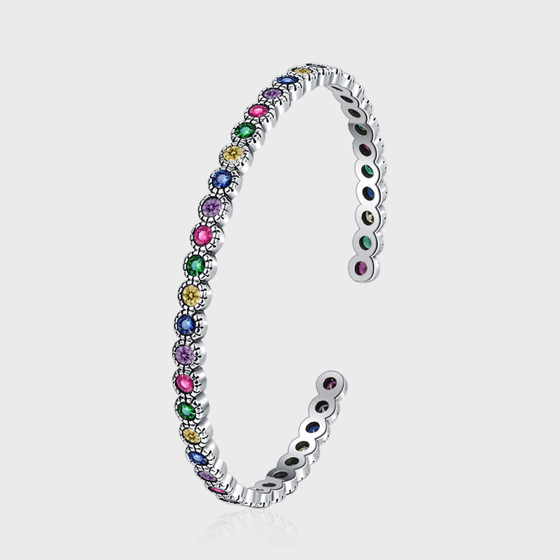 S925 Silver Heavy Industry Vintage Colorful Zircon Bracelet Contrast Graffiti Bracelet - 4 - https://x.com/titan_prim62775J