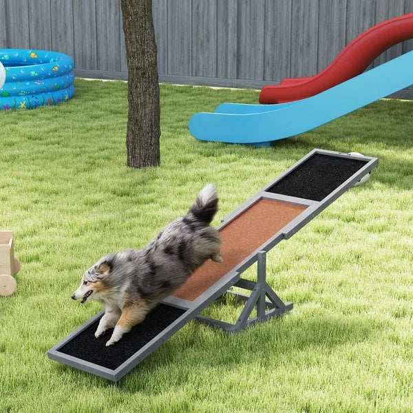 Wooden Dog Agility Seesaw For Training And Exercise, Weather Resistant, 83 L X 16 W X 14 H Inch - 5 - CJ