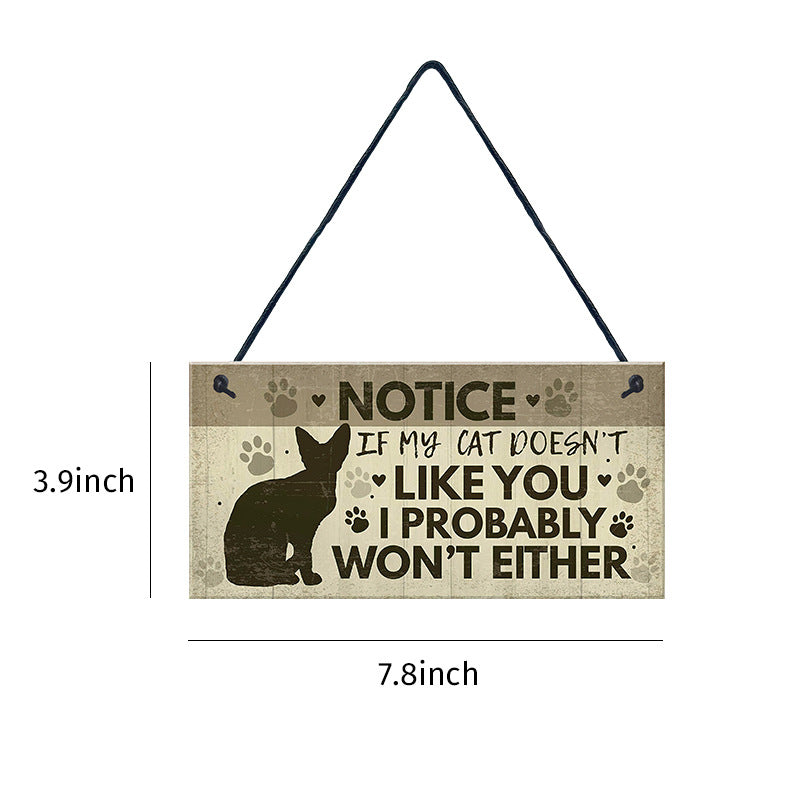 Wooden Cat Pendant For Pets Vintage Style - 0 - CJ