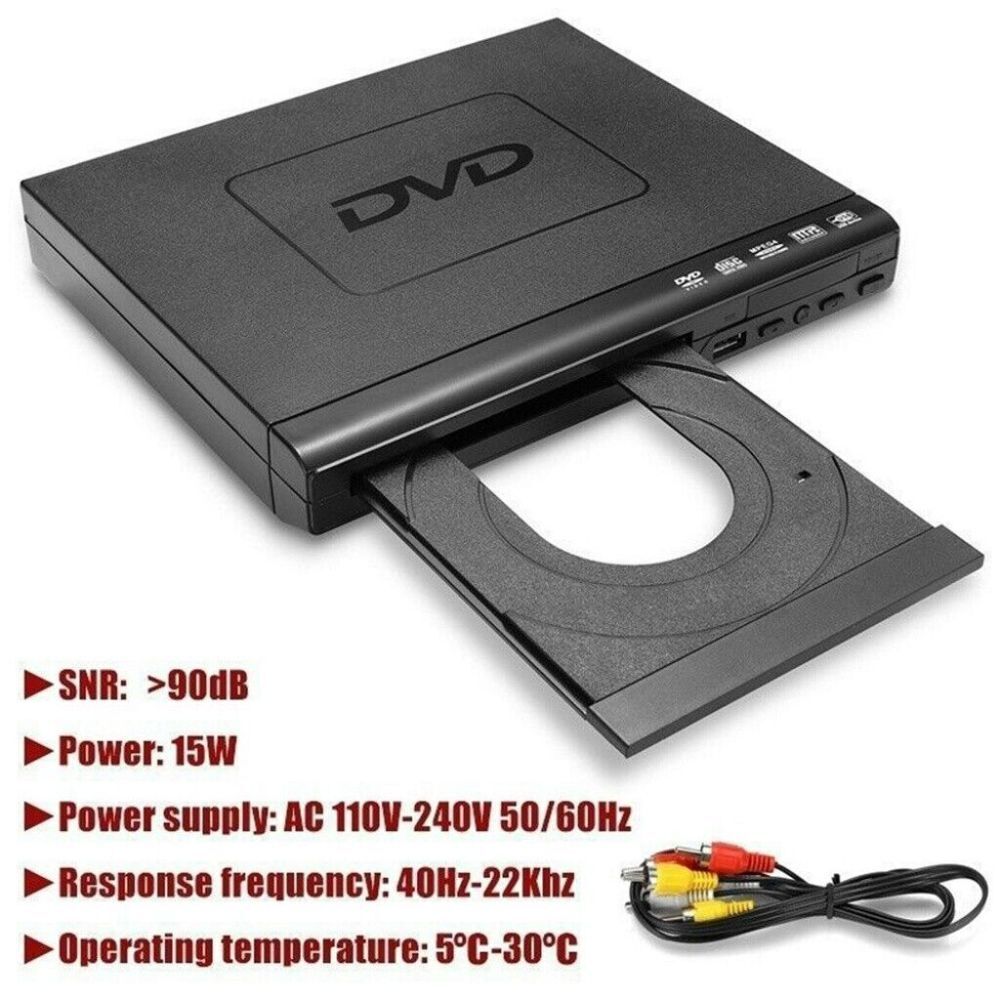 DVD Player Compact Multi Region HDCD CD VCD Music Disc Upscaling USB With Remote - 5.0 - CJ