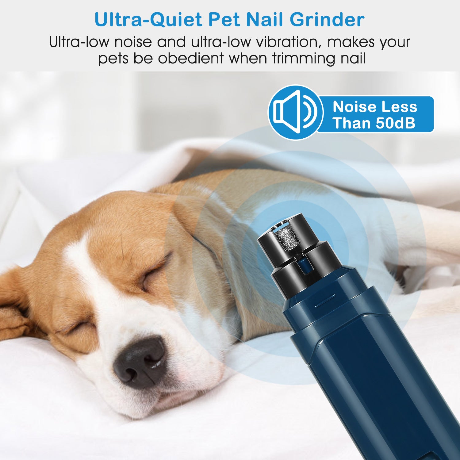 1Pc Dog Nail Grinder 2 Speeds Quiet USB Rechargeable Pet Nail Grinder Professional Pet Nail Trimmer Cordless Paws Grooming & Smoothing Claw Care For Small Medium Large Dogs & Cats - 5 - CJ