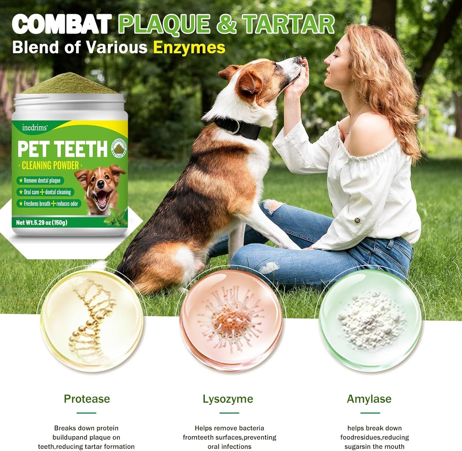 Pet Dental Powder - Freshens Breath, Protects Gums And Strengthens Teeth. An Essential For Daily Oral Care And General Dental Care. - 5 - CJ
