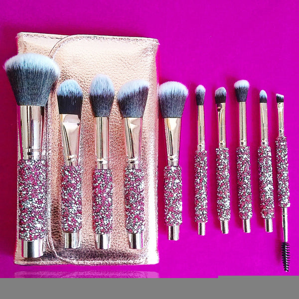 10 IN 1 Diamond Inlaid Handmade Custom Makeup Brush - 5 - CJ