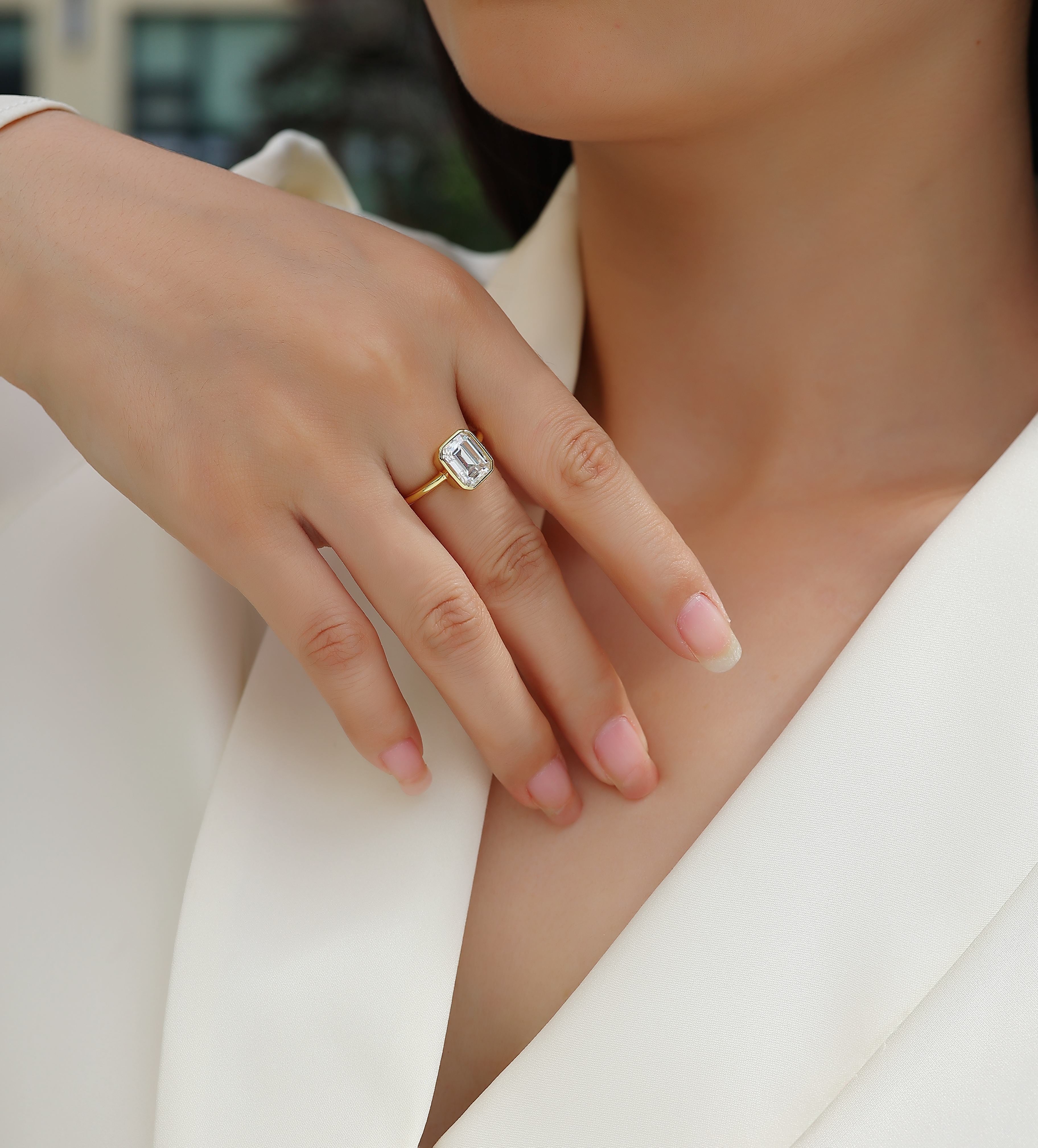 1Pagoda - A Fashionable Diamond Jewelry Piece Set With Moissanite S925 Sterling Silver And Gold - plated Diamond Ring Prohibit TikTok sales - 5 - CJ