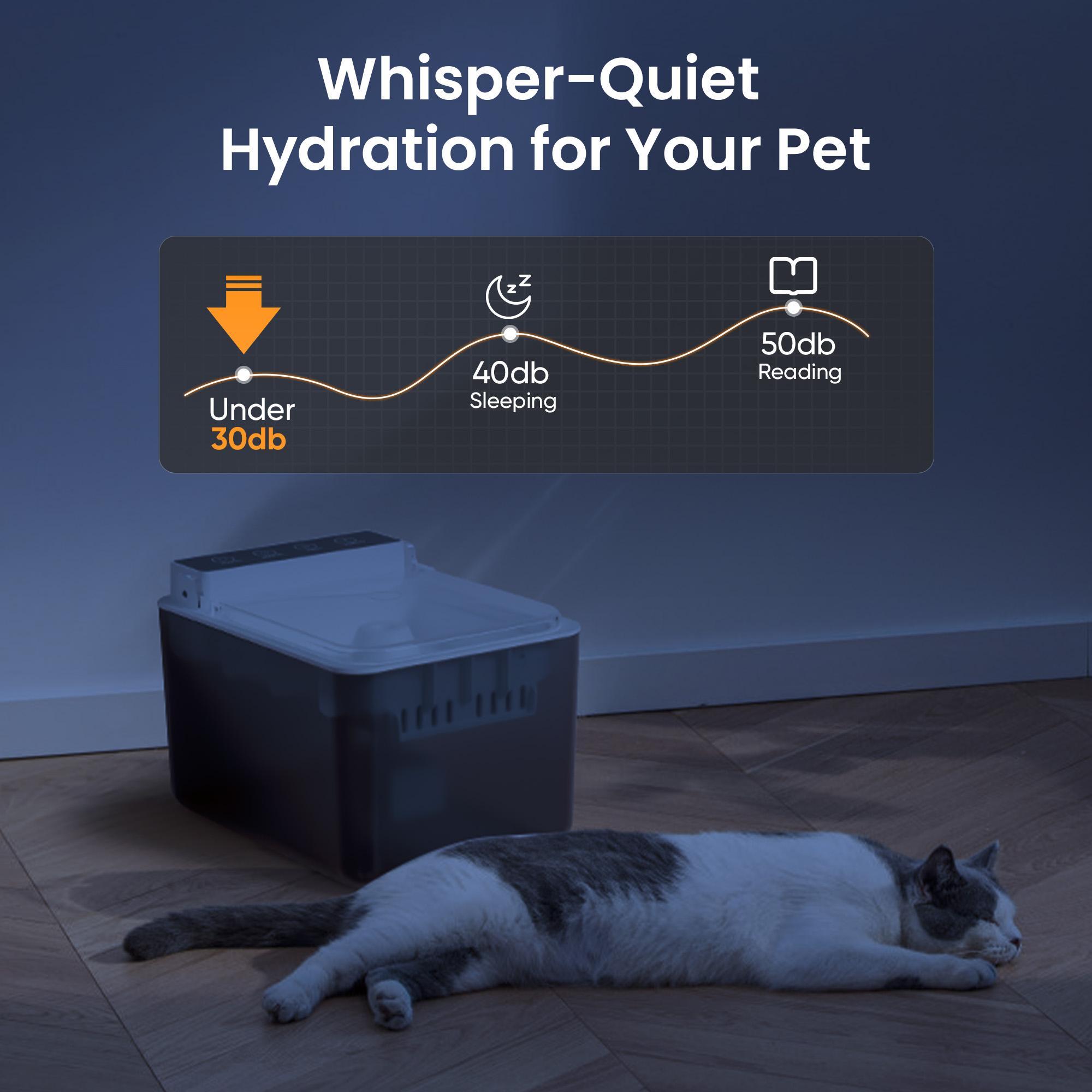 Wireless Charging Battery Driven 304 Stainless Steel Cat Automatic Induction Pet Water Fountain - 5 - CJ