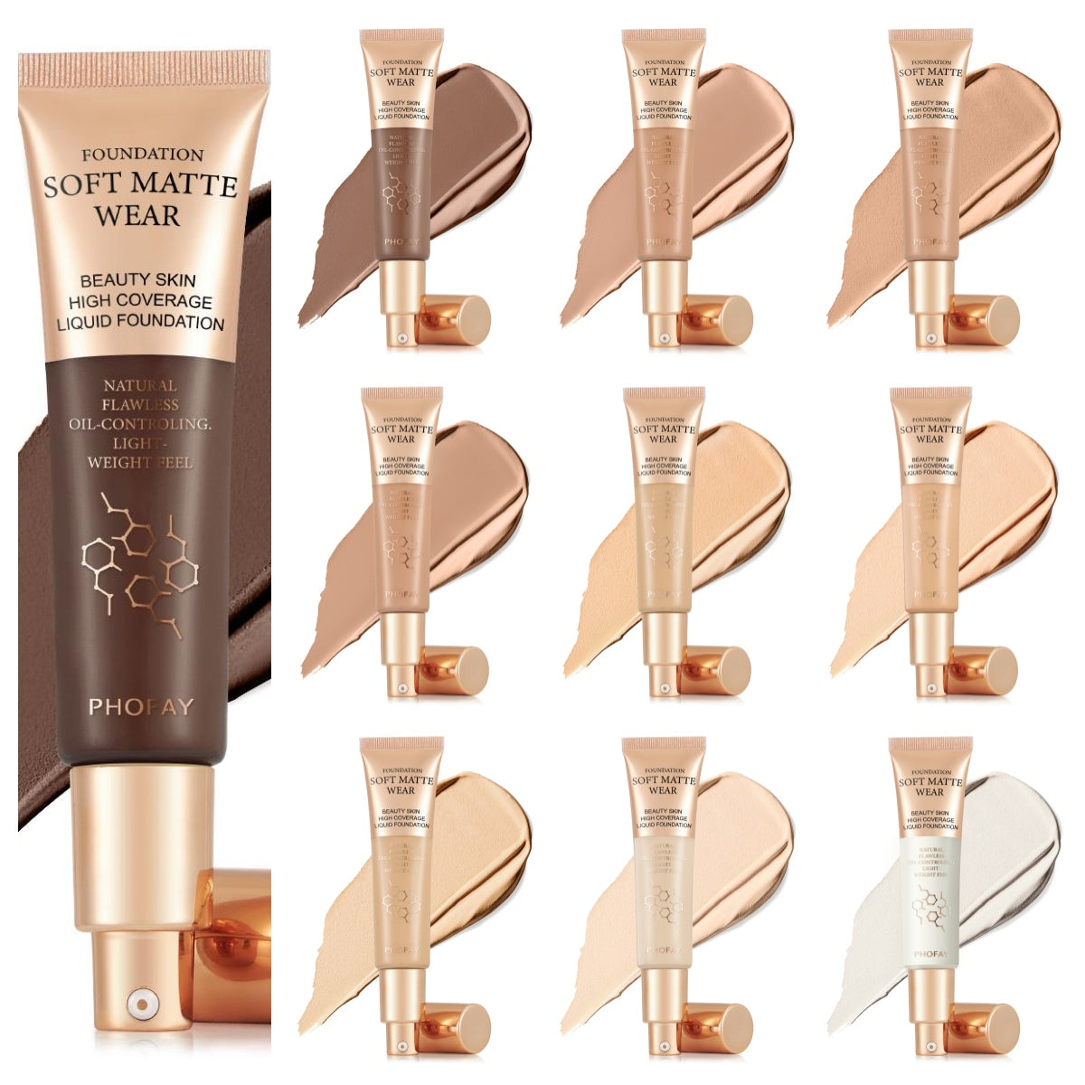PHOFAY Full Coverage Foundation - 4 - CJ - Set1 - CJCZ212019612LO