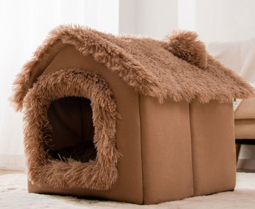 Foldable Dog House Pet Cat Bed Winter Dog Villa Sleep Kennel Removable Nest Warm Enclosed Cave Sofa Pets Supplies - 0 - CJ