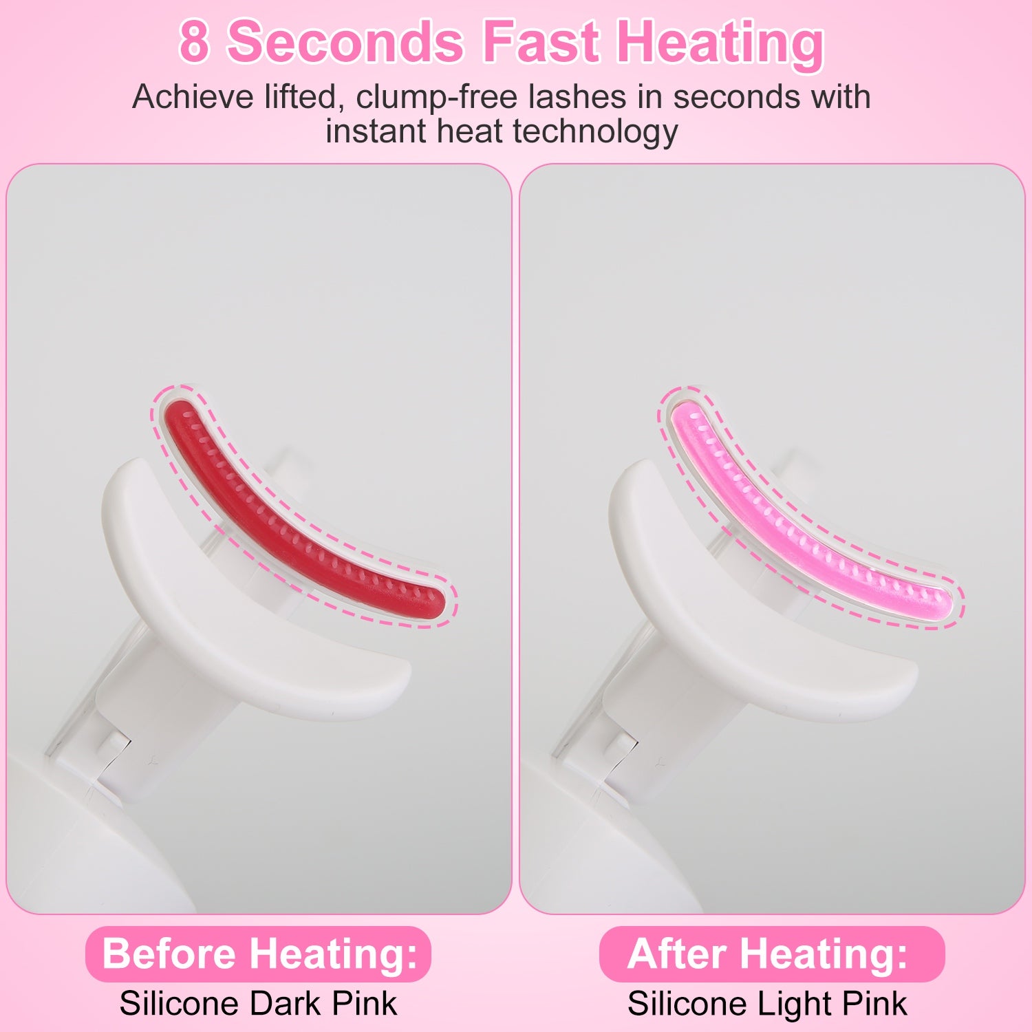 2Pcs Heated Eyelash Curler Electric USB Rechargeable Eyelash Curler Anti Burn Compact With Comb Heat Up Fast Within 8S For All Eye Shapes For Women Make Up Gift Travel Valentine Mother Day - 5 - CJ
