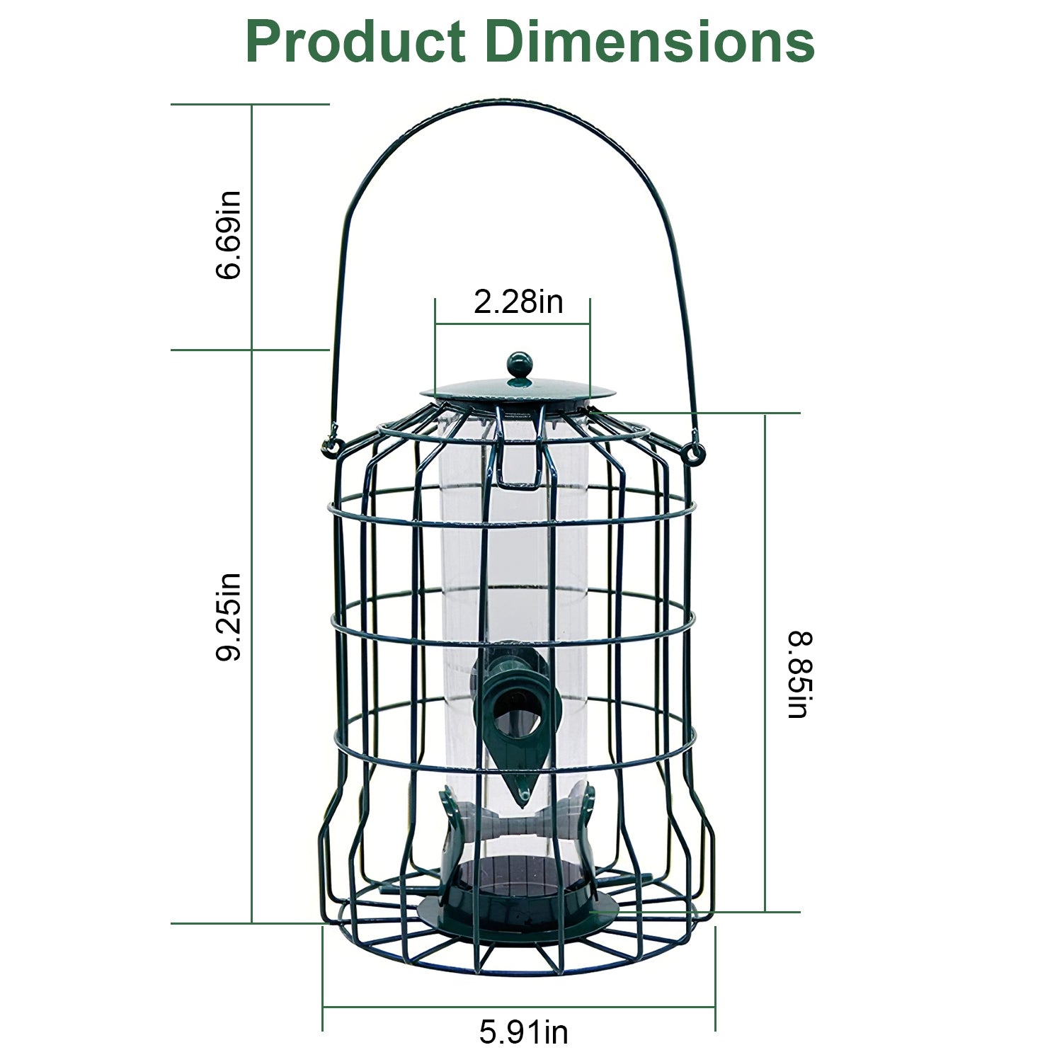 1Pc Outdoor Wild Bird Feeder Squirrel - Proof Chew - Proof Metal Hanging Seed Feeder With 4 Feeding Port For Small Songbirds - 5 - CJ