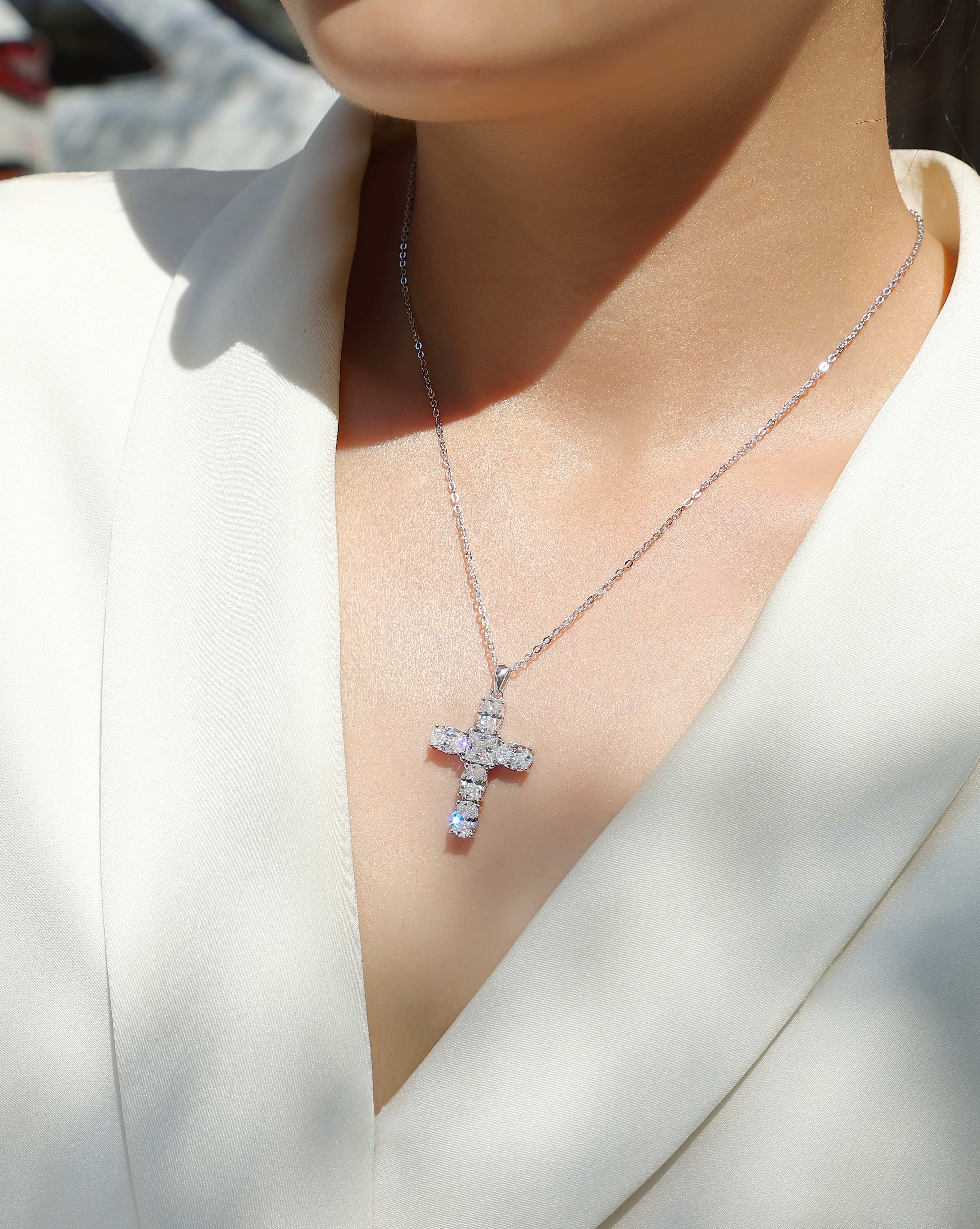 1Soul Guidance - Fashionable Jewelry Pendant Set With Moissanite S925 Sterling Silver And Platinum - plated Diamond, Moissanite Silver Jewelry Prohibit TikTok sales - 5 - cj