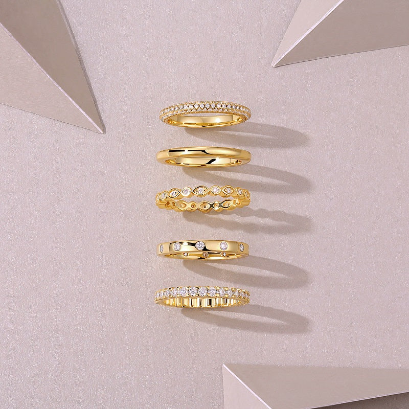 1Gold Ring - A Fashionable Men’s And Women’s Ring And Jewelry Piece Set With Moissanite S925 Sterling Silver And Gold - plated Diamonds Prohibit TikTok sales - 5 - cjdropshipping