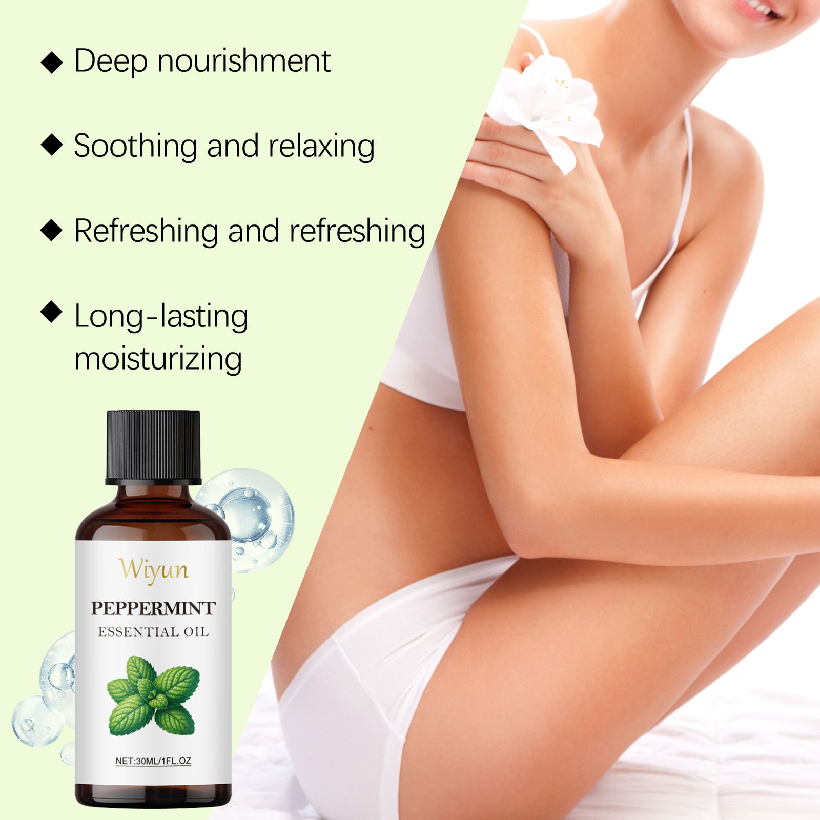 Wiyun Multi - Functional Massage Essential Oil, Moisturizes And Moisturizes The Skin With Delicate Moisturizing And Brightening Mint Cooling Body Oil - 5 - CJ