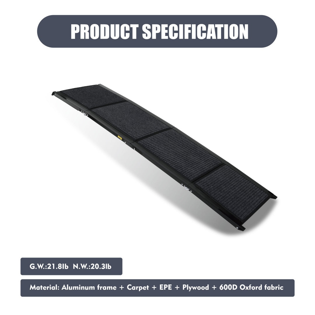 Dog Ramp For Car 71 Long 19.5 Wide Portable Dog Ramps For Large Dogs With Non - Slip Rug Surface Dog Car Ramp For SUV Car Truck, Folding Dog Ramp Up To 250LBS - 5 - CJ