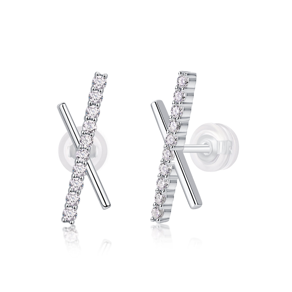 1Sky Meteor Diamond Set Moissanite Silver Earrings Luxury Fashion Diamond Earrings Stud Earrings Prohibit TikTok sales - 5 - CJ